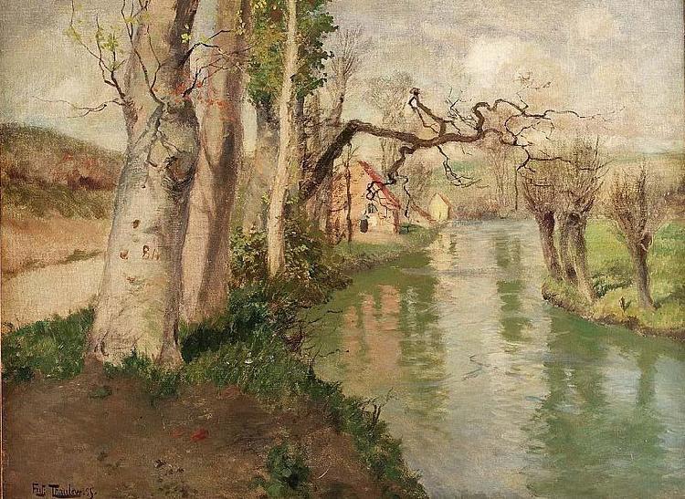 Frits Thaulow Fra Dieppe med elven Arques China oil painting art